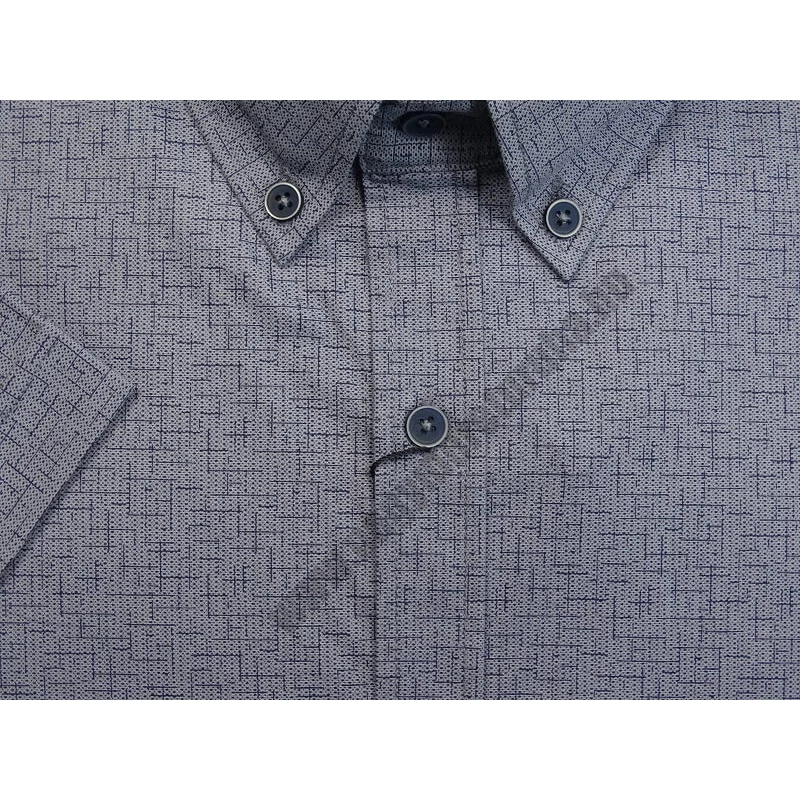 6XL-9XL- B.Grid sötétkék EXTRA nagyméretű férfi rövid ujjú ing prémium minőségű rugalmas pamut anyagból.Rendeljen online kényelmesen vagy jöjjön el személyesen üzletünkbe!