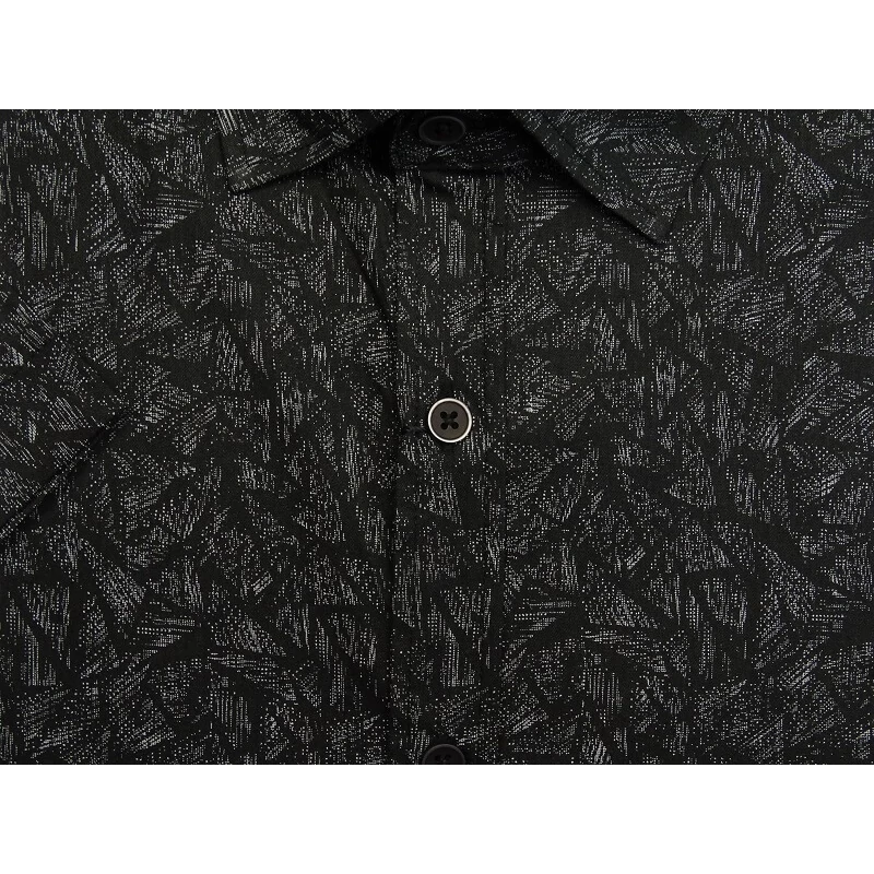 Vékony 6XL-9XL extra nagyméretű- B.Lost fekete, mintás férfi rövid ujjú ing prémium minőségű rugalmas pamut anyagból.Rendeljen online kényelmesen vagy jöjjön el személyesen üzletünkbe!2