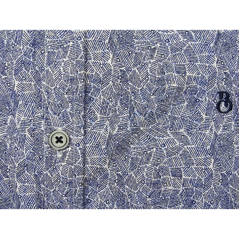 Nyári nagy 2XL,3XL,4XL,5XL,6XL méretű férfi rövid ujjú ing-B.Gin anyagában kék mintás. Prémium minőségű rugalmas pamut anyagból.Rendeljen online kényelmesen vagy jöjjön el személyesen üzletünkbe!2