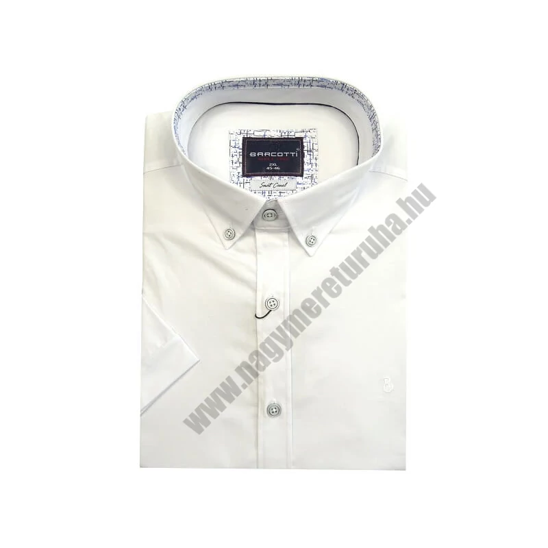 Nagy 2XL-6XL méretű B.Joy fehér férfi rövid ujjú ing prémium minőségű rugalmas pamut anyagból.Rendeljen online kényelmesen vagy jöjjön el személyesen üzletünkbe!