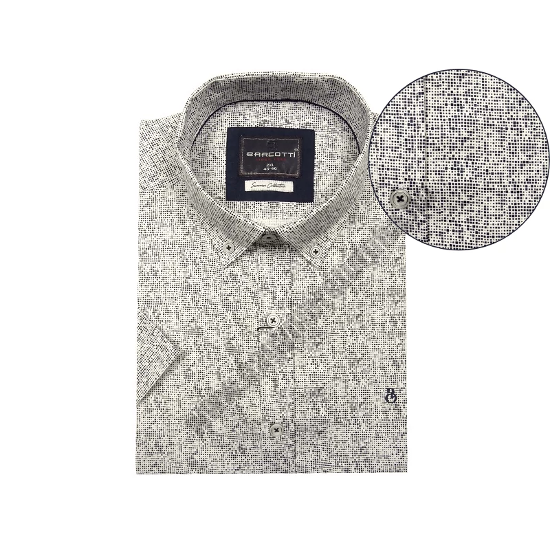 Férfi rövid ujjú ing 2XL fehér sötétkék nagyméretű