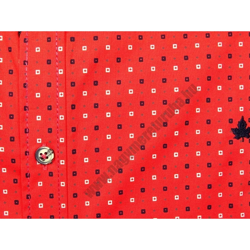 Férfi rövid ujjú ing 2XL négyzetmintás piros nagyméretű