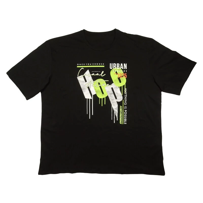 7XL,8XL,9XL,10XL méretű R.Fekete Hope férfi extra nagyméretű rövid ujjú póló nyomott felirattal, 100% prémium pamutból. Rendeljen kényelemesen, gyors szállítással!1