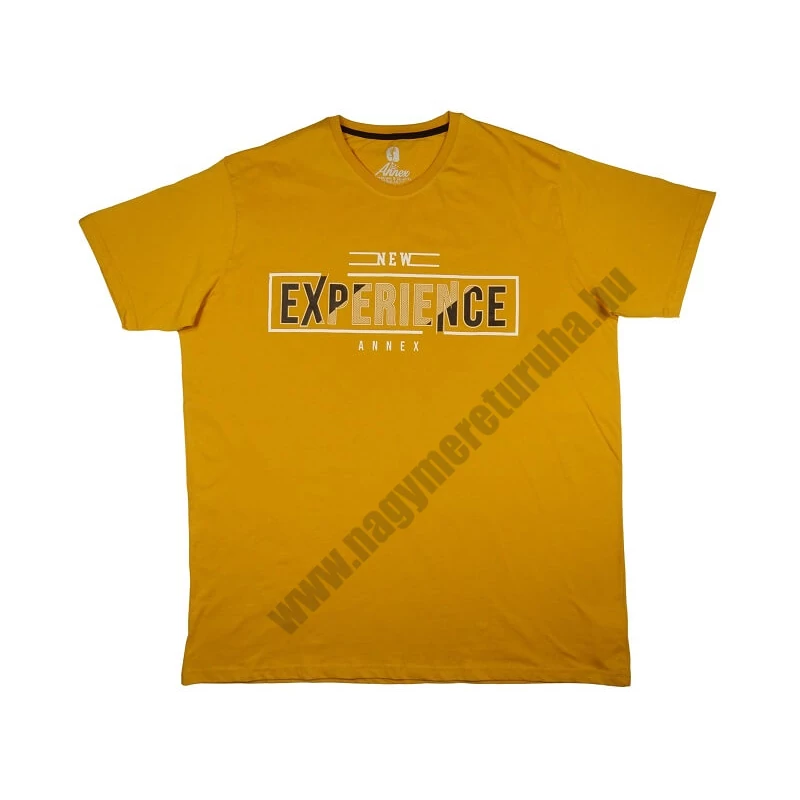 2XL-6XL méretű A.Experience mustár nagyméretű férfi rövid ujjú póló 100% prémium pamutból. Rendeljen kényelemesen, gyors szállítással!1