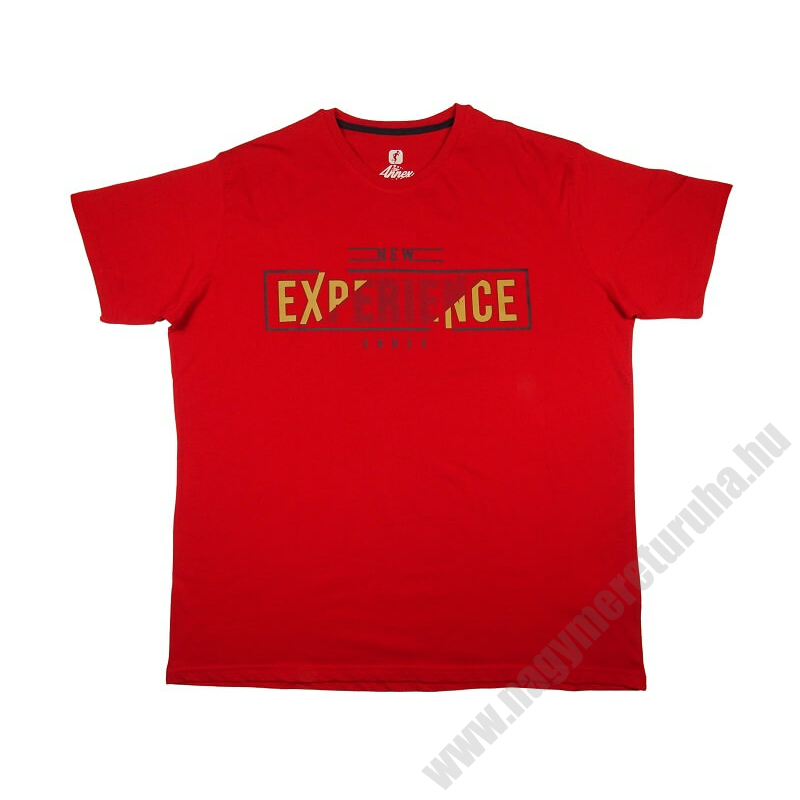 2XL-6XL méretű A.Experience piros nagyméretű férfi rövid ujjú póló 100% prémium pamutból. Rendeljen kényelemesen, gyors szállítással!1