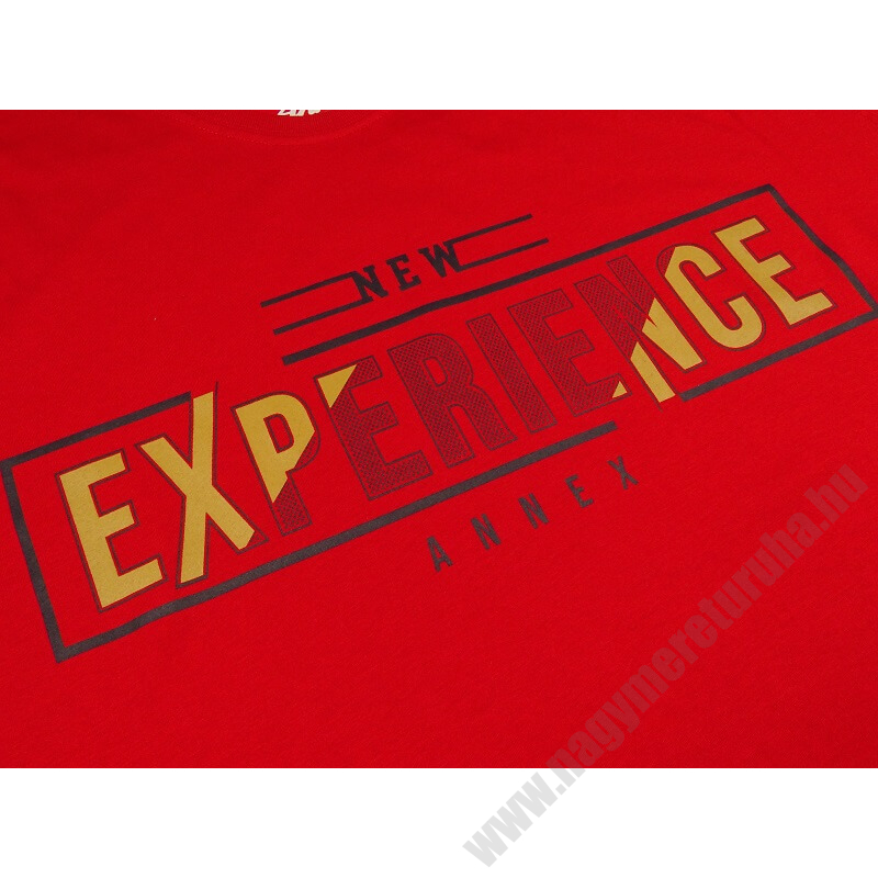 2XL-6XL méretű A.Experience piros nagyméretű férfi rövid ujjú póló 100% prémium pamutból. Rendeljen kényelemesen, gyors szállítással!2