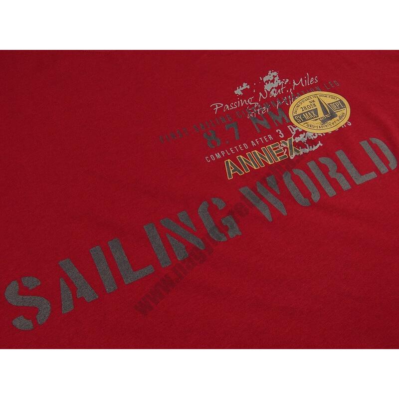 7XL-A.Sailing bordó extra nagyméretű férfi rövid ujjú póló nyomott felirattal, 100% prémium pamutból. Rendeljen kényelemesen, gyors szállítással!2
