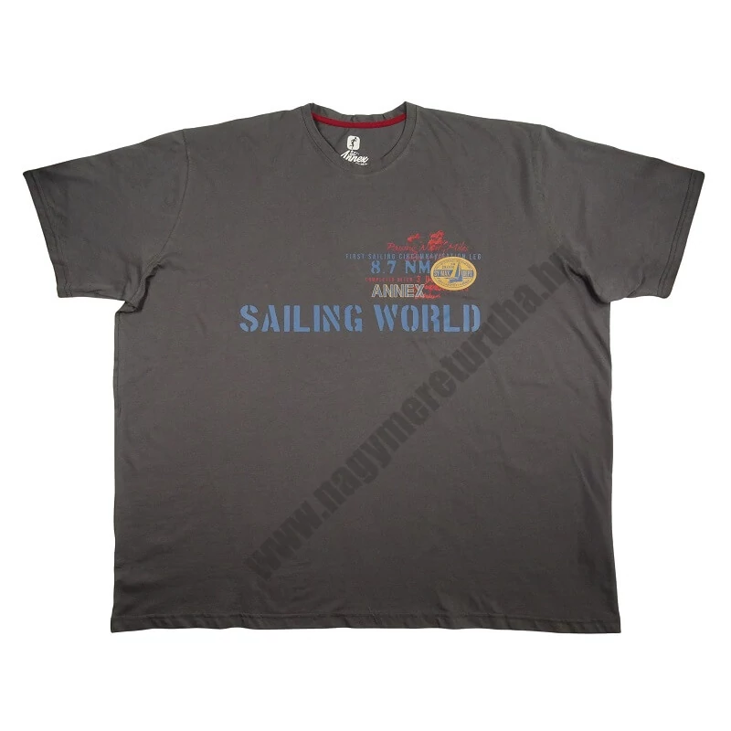 7XL,8XL,9XL,10XL méretű A.Sailing szürke extra nagyméretű férfi rövid ujjú póló nyomott felirattal, 100% prémium pamutból. Rendeljen kényelemesen, gyors szállítással!1