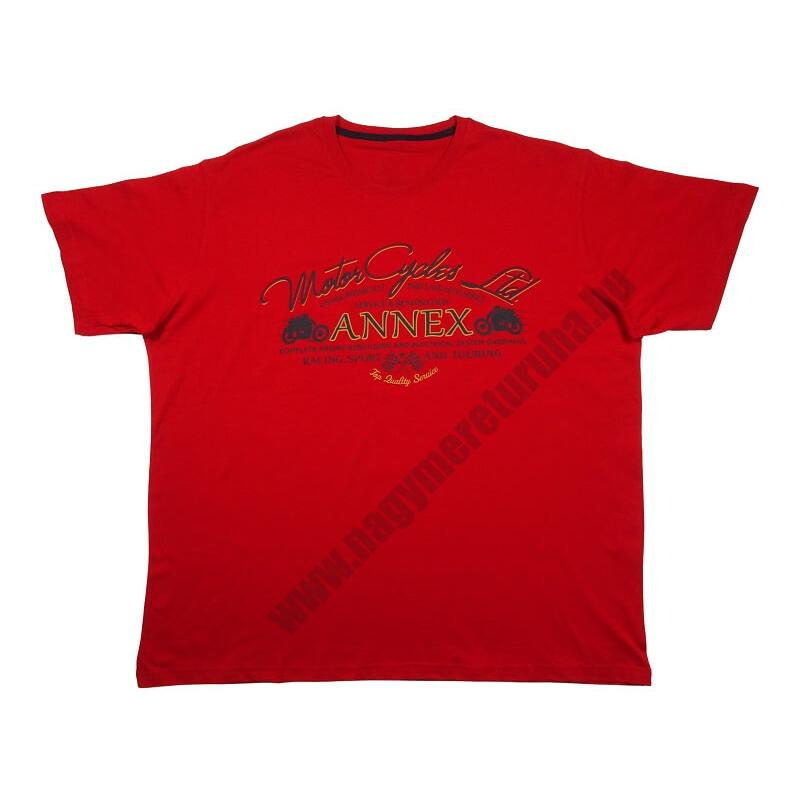 Nagy 2XL méretű A.Motorcycles piros színű,férfi rövid ujjú póló divatos felirattal. Prémium minőségű 100% pamutból. Rendeljen online vagy jöjjön el hozzánk személyesen üzletünkbe!1