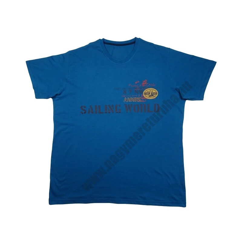 2XL méretű A.Sailing petrol nagyméretű férfi rövid ujjú póló nyomott felirattal, 100% prémium pamutból. Rendeljen kényelemesen, gyors szállítással!1