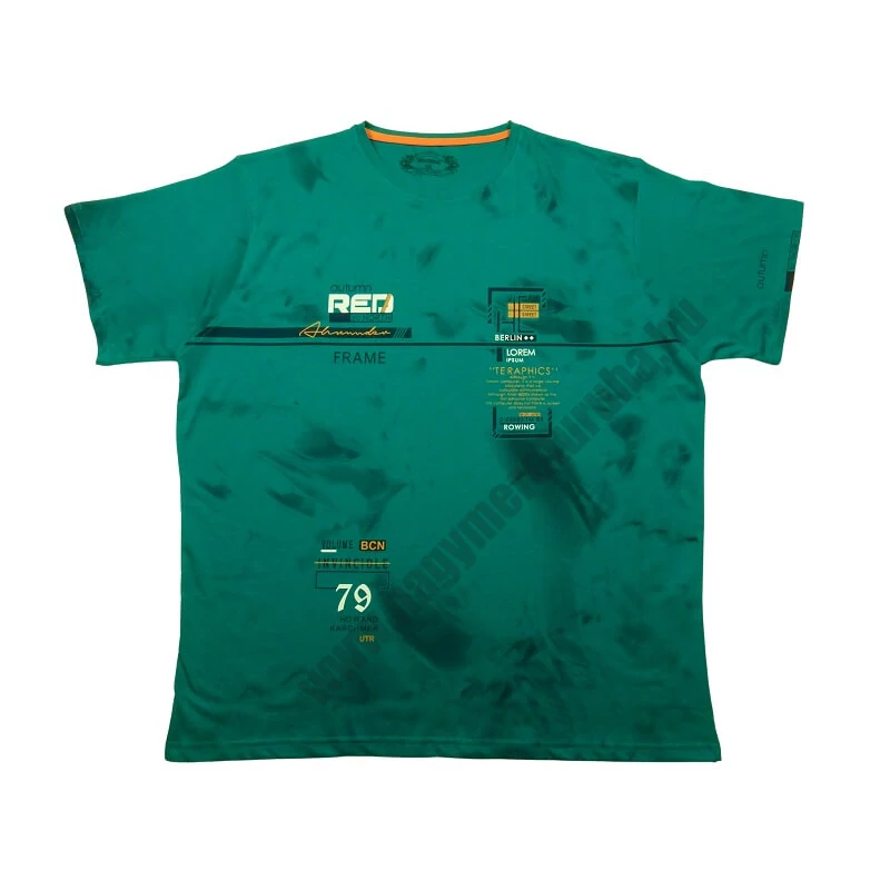 Férfi 2XL,3XL,4XL,5XL,6XL nagyméretű A.Berlin petrol zöld férfi rövid ujjú póló nyomott felirattal, 100% prémium pamutból. Rendeljen kényelemesen, gyors szállítással vagy jöjjön el hozzánk személyesen üzletünkbe!1