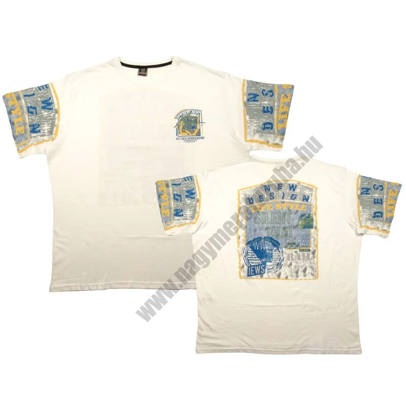 Férfi 2XL,3XL,4XL,5XL,6XL nagyméretű A.Silent fehér rövid ujjú póló, divatos nyomott felirattal, 100% prémium pamutból. Rendeljen kényelemesen, gyors szállítással vagy jöjjön el hozzánk személyesen üzletünkbe!5