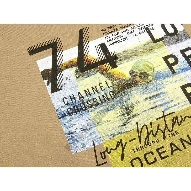 Férfi póló Distance 6XL homok nagyméretű