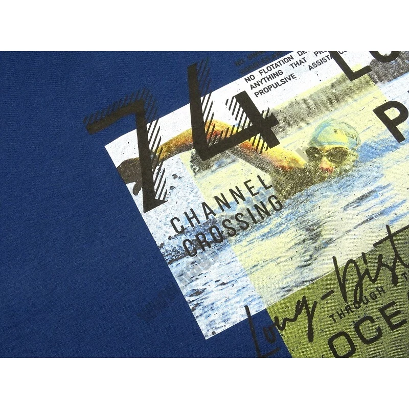 Nagyméretű férfi férfi póló Distance kék 3XL