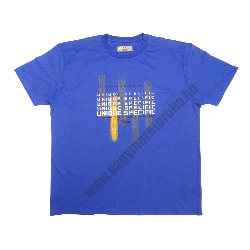Nyári 3XL,4XL,5XL,6XL-nagyméretű férfi rövid ujjú póló királykék színben, divatos feliratokkal. Prémium minőségű 100% pamutból a kényelmes hétköznapokra. Rendeljen online, pár kattintással vagy jöjjön el hozzánk!