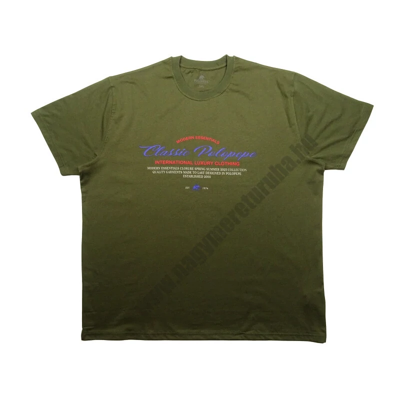 Férfi 3XL,4XL,5XL,6XL-nagyméretű rövid ujjú póló keki színben, divatos színes felirattal. 100% prémium minőségű pamutból. Rendeljen online, pár kattintással vagy jöjjön el hozzánk személyesen!1