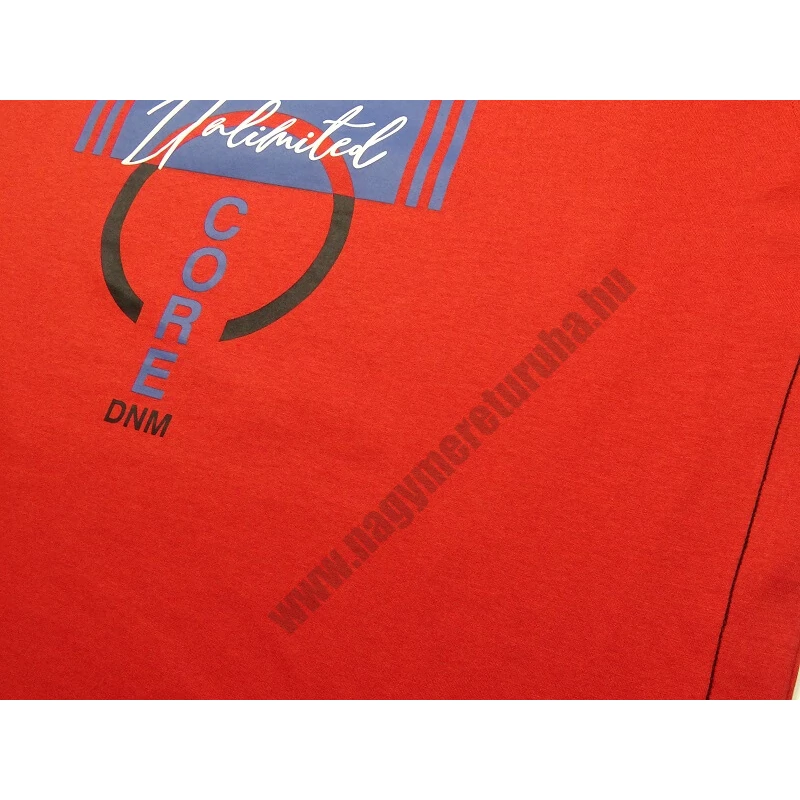 Nyári 3XL,4XL,5XL,6XL-nagyméretű férfi póló. Korall piros színű, színes nyomott mintás és feliratos. 100% prémium minőségű pamutból. Rendeljen online, pár kattintással vagy jöjjön el hozzánk személyesen!2