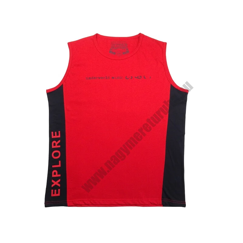 2XL,3XL,4XL,5XL,6XL A.Music piros nagyméretű férfi ujjatlan póló 100% prémium pamutból. Rendeljen kényelemesen, gyors szállítással!1