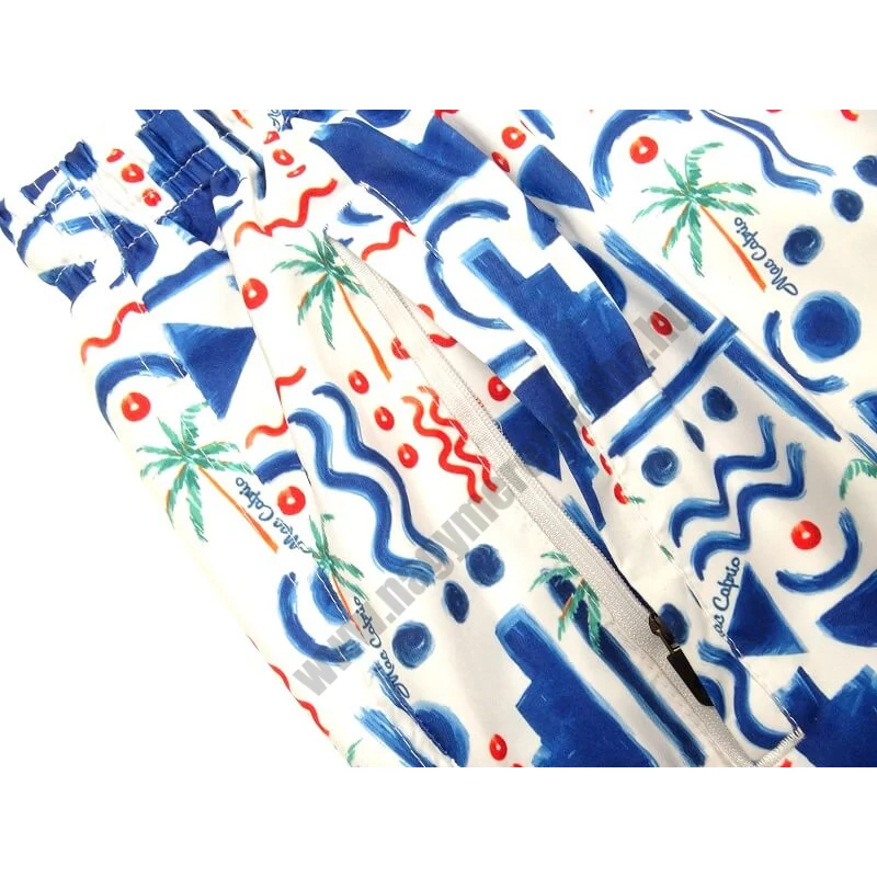 Divatos férfi 2XL-6XL nagyméretű MC.Santorini fehér fürdőnadrág, cipzáras zsebekkel. Rendeljen online, gyors szállítással vagy látogasson el hozzánk üzletünkbe!2