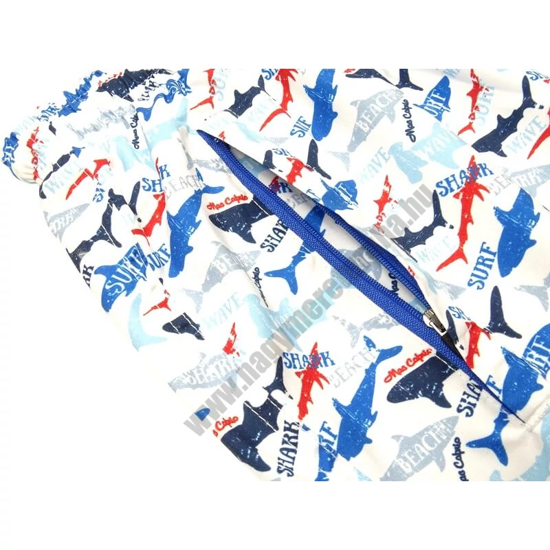 Extra nagyméretű férfi fürdőnadrág Shark 5XL fehér