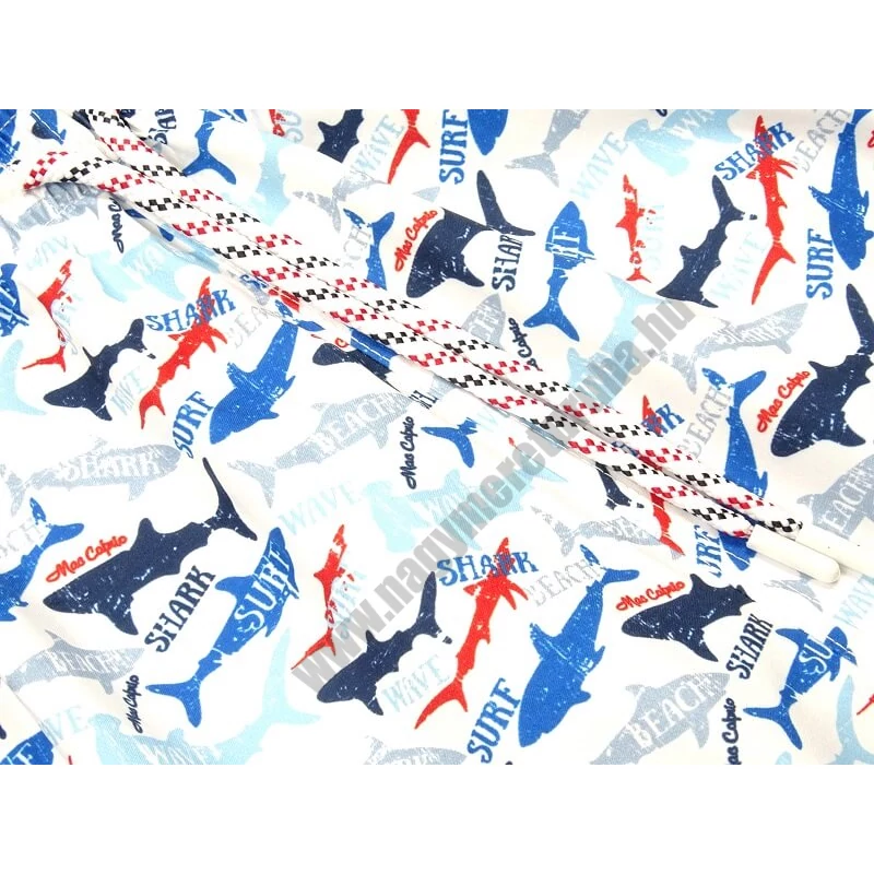 Extra nagyméretű férfi fürdőnadrág Shark 5XL fehér