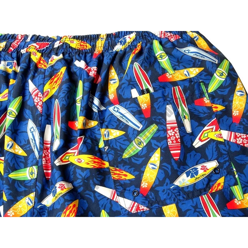 Divatos férfi 2XL-6XL nagyméretű MC.Surf kék, színes szörfdeszka mintás fürdőnadrág, cipzáras zsebekkel. Rendeljen online, gyors szállítással vagy látogasson el hozzánk üzletünkbe!3