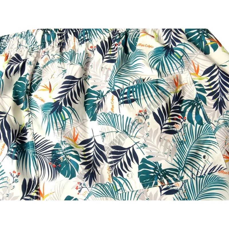 Divatos férfi 2XL-6XL nagyméretű MC.Tropical fehér fürdőnadrág, cipzáras zsebekkel. Rendeljen online, gyors szállítással vagy látogasson el hozzánk üzletünkbe!3